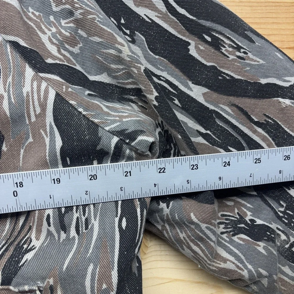 Vintage Viking Bomber Jacket Mens Medium Brown Tiger Stripe Camo Quilted Hunting